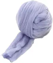 Nvzi-b Merino Wool Roving 2.2 lb for Spinning | Soft Chunky Jumbo Yarn for Arm Knitting Blanket ，Felting Core, Carded Stuffing，Denim Blue