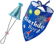 LIGHTAOTAO 1 Set Pet Birthday Dog Birthday Crown and Scarf for Cats Dogs Cute Party Hat Stylish Bandana for Celebrations and Photo Moments
