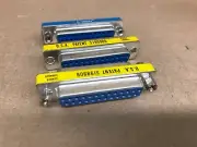 3 Pack Mini Null Modem DB25 Female/Female Gender Changer Adapter