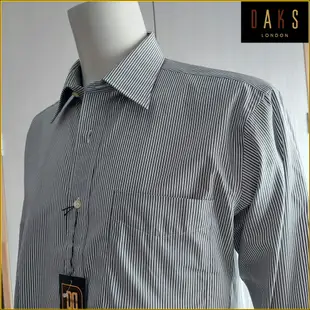 日本帯回 DAKS 日本製 新品 純棉 條紋襯衫 男 頸圍40公分 DAKS LONDON 加長款 長袖襯衫 M2820