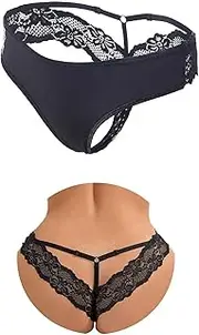 [sunshinelady] Women's Briefs with Lace Lace Panties String Thong Women's Underwear Panties Underpants Women Hipster Sexy Briefs Comfortable Soft Breathable Underwear Women Large Sizes Cut Out Design