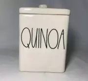 Rae Dunn Ceramic Rectangle "QUINOA" Canister New Farmhouse Pantry Storage