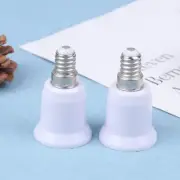 2Pcs E14 To E27 Adapter Conversion Socket Fireproof Plastic Converter Socket