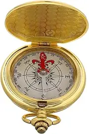 [VANZACK] Antique Pocket Watch Compass Retro Zinc Alloy Navigation Tool for Hiking Camping and Outdoor Adventures Compact Lightweight Design Dark Feature