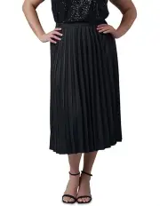 [Pink Dusk] My Best Pleated Satin Skirt in Black