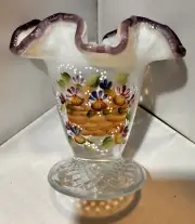 Longaberger Fenton 2003 Hand Painted Vase