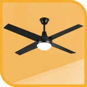 Krear 52'' Ceiling Fan Fans 1320mm Light Wall Remote Control Fans 4 Wood Blades