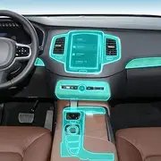 Car Interior Film Dashboard Piano Board Shift Center Console Anti-Scratch Transparent TPU Protection Film Accessories，for Volvo XC90 2020-2024 (Style C)