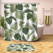 Modest Tropical Leaves Shower Curtain