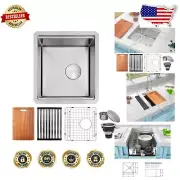 Compact Undermount Kitchen Sink - 16" x 18" Stainless Steel with Drain Options