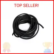 LolliBeads (TM) 3mm Flat Genuine Leather Cord Braiding String Black (5 Yards)