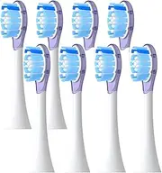 Electric Toothbrush A3 Replacement Brush Head. Compatible For Philips HX6064 HX6930 HX6730 Sonic Electric Toothbrush(8 purple)
