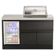 Crossray Mini Outdoor Kitchen with 2 Burner Gas BBQ with Single Fridge