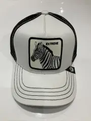 YOUTH SIZE Goorin Bros The Farm Trucker Hat Black/White Extreme Zebra-New W/Tag