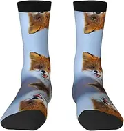 [EdWal] Soft Fox print Moisture Wicking Socks Sports Socks for Men and Women Warm thermal Boot Hiking Socks