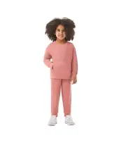 New Member's Mark Girls 2-Piece Playwear Set - 5T - Pink Camelia Waffle.