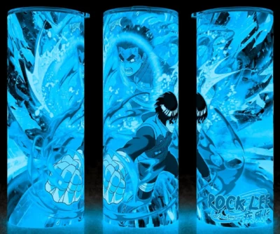 Glow in the Dark Rock Lee Naruto Anime Manga Compilation Cup Mug Tumbler