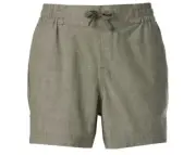 Magellan Womens Chambray Shorts Size S Mid Rise 4" Inseam Pull On Pockets Green