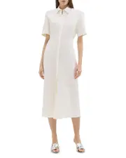 Theory Linen Midi Shirt Dress 10