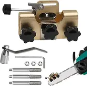 Chainsaw Sharpener - Aluminium Alloy Chainsaw Sharpeners with 3 Bits - Sharpening Tool, Hand-Cranked Chain Sharpener for Chain Saws, Electric Saws