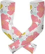 [sanluoli] UV protection compression sleeve women driving sleeves garden working anti-snag cubre brazos, Spring Colorful Flowers