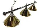 Pool Snooker Billiard Table Chrome Light (3 x Brass Shades) 61 Inch