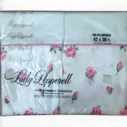 60s Lady Pepperell Pillowcases White with Pink Flowers Floral 42 × 38 NOS Vtg