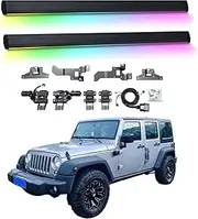 BJOHQ Electric Running Boards Compatible for Jeep Wrangler 2013-2017 with Light, SUV, Off-Road & Pickup Trucks - Retractable Truck Steps & Nerf Bars