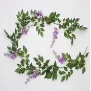 180Cm Wisteria Blue 1.8M Artificial Silk Wisteria Leaf Hanging Flower Floral Garland Vine Wedding AU