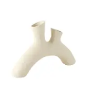 Maine & Crawford Adris 29cm Ceramic Abstract Flower Vase Home Decor Off White