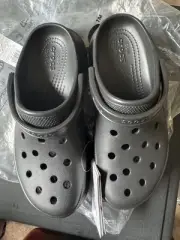 CROCS Classic Bae Clog Platform Shoes Black Jibbitz Chunky Sandals Size 10