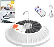 120 LED Solar Rechargeable Camping Light USB Outdoor Tent Lantern Lamp W/ Remote - White