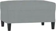 Light Grey Fabric Footstool for Living Room - 70x55x41 cm Soft Foot Rest with Durable 100% Polyester Cover & Sturdy Plywood Base, Comfortable Ottoman for Home Office