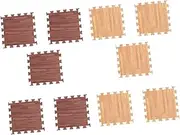 MUELODSIC 10Pcs Eva Interlocking Tiles Wood Grain Flooring Mats for Playroom Non Slip Puzzle Exercise Floor Protector Mat Comfortable Cushion for Gyms and Trade Shows
