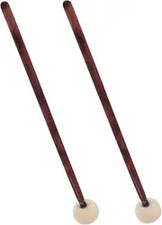 Kisangel 2pcs Wood Felt Drumsticks with Solid Wood Handle Versatile Tuning Mallet for Drumming Practice and Performance for Marching Drums and Percussion