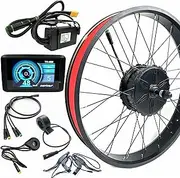 48V1500W Geared Hub Motor Kit 26'x4.0' Electric Bicycle Fat Bike Rear Drive 130N.m Torque Engine with Color Display Snow E-Bike Conversion Kit Waterproof Engine