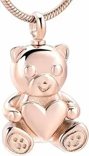 KETIME Heart Stainless Steel Keepsaeke Urn Necklace for Pet Memorial Jewelry for Cremation Ashes