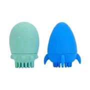 Annabel Trends Silicone Baby Bath Time Toy/Brush Fun Play Set Rocket/Squid