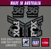 FOX style Factory 36 style Fork Decals Stickers Drk Grey/grey/black Laminated