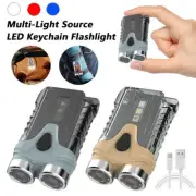 USB Type-C Rechargeable LED Mini Keychain EDC Flashlight 900 Lumens Work Light