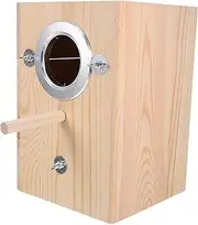 Happyyami Wooden Parakeet Nesting Box for Natural Breeding Chic Bird House for Parrots Finches Durable Design Easy to Clean Promotes Nesting Behavior Suitable for Outdoor Use