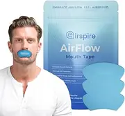 Airspire Airflow Mouth Tape - 31-Pack | Mouthtape for Sleeping & Active Lifestyles | Improve Airflow with Extra-Strength Adhesive & Contoured Design | 100% Hypoallergenic Snoring Relief & Congestion Support | 1-Month Supply Blue |