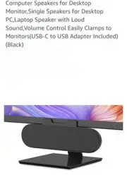 Computer Speakers for Desktop PC, USB Monitor Speaker Bar with Clip-On, Wired
