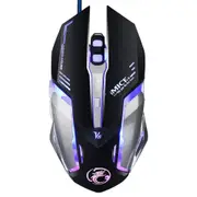V8 Ledful Light Usb 6 Buttons 4000 Dpi Wired Optical Gaming Mouse For Computer Pc Laptop(Black)