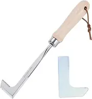 Weed Puller Tool, Manual Hand Weeder Tool, Stainless Steel Crack Weeder L-Shaped Heavy-Duty Crack for Yard Long Handle for Patio, Lawn Edger and Driveway