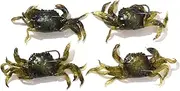 Green PVC Crab Fishing Lure 10cm for Bream Bass Flathead Snapper Tuna Mackerel Squid Freshwater Saltwater 4pcs