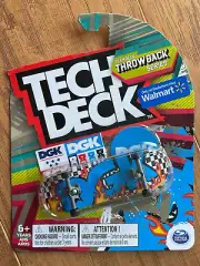 TECH DECK WALMART THROWBACK SERIES DGK MINI SKATEBOARD Checkerboard with Flames