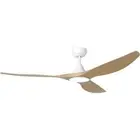 Surf 60" DC Ceiling Fan and LED Light in White and Oak by Eglo