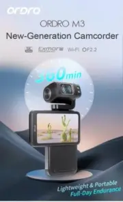 Ordro M3 Pocket Action Camera Digital Camcorder Palmcorder, 4k 60fps Wide Angle