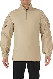 [5.11] Tactical Men's Long Sleeve Shirt for Military Law Enforcement, 1/4 Zip, Rapid Assault, Style 72194ABR